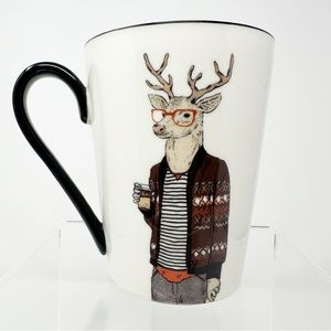SIGNATURE HOUSEWARES HIPSTER ANIMAL PREPPY DEAR‎ COFFEE MUG
